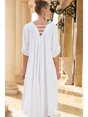 Сукня з мереживною вставкою та кишенями 5070-F-white-C
